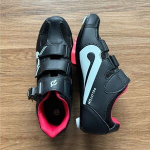 Black and red line new peloton shoes